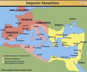 Układanka Mapa bizantyjskiego imperium w średniowieczu