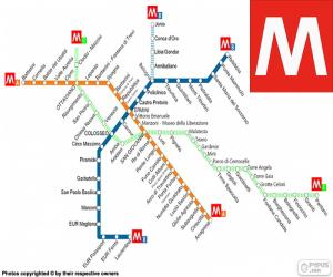 Układanka Mapę Metro w Rzymie