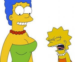Układanka Marge płacze zaskoczony widząc Lisa