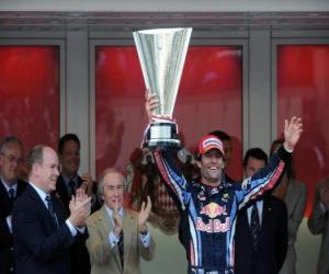 Układanka Mark Webber świętował swoje zwycięstwo w Monte-Carlo, Monaco Grand Prix (2010)