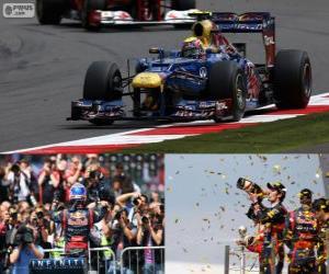 Układanka Mark Webber świętuje jego wictory w British Grand Prix 2012