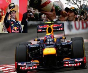 Układanka Mark Webber świętuje zwycięstwo w Grand Prix Monako (2012)