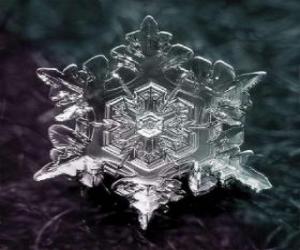 Układanka Małych kryształów lodu śniegu formie