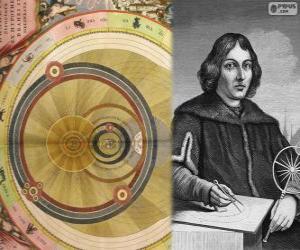 Układanka Mikołaj Kopernik (1473-1543), polski astronom, który sformułował teorię heliocentryczny Układu Słonecznego