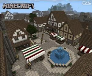 Układanka Minecraft wieś