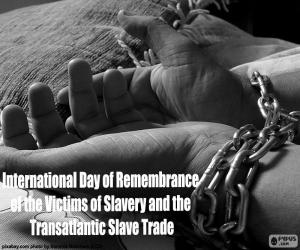 Układanka Międzynarodowy Dzień pamięci ofiar niewolnictwa i transatlantyckiego handlu niewolnikami