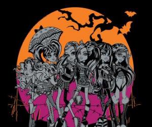 Układanka Monster High w noc Halloween