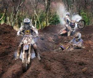 Układanka Motocross dużo błota