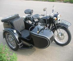 Układanka Motocykl z bocznym wózkiem trójkołowy pojazd