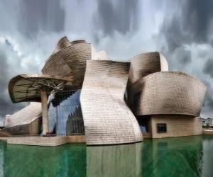 Układanka Muzeum Guggenheima w Bilbao, Muzeum Sztuki Współczesnej w Bilbao, w Kraju Basków, w Hiszpanii. Frank Gehry projektu