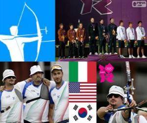 Układanka Mężczyzn dekoracji Łucznictwo zespołów, Włochy, Stanach Zjednoczonych i Korei Południowej - London 2012-