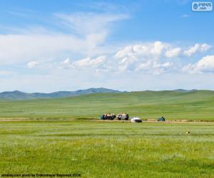 Układanka Na stepach Mongolii