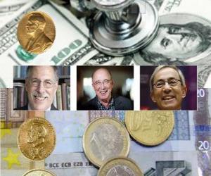 Układanka Nagroda Nobla w dziedzinie ekonomii 2010 - Peter A. Diamond, Dale Mortensen T. i Christopher A. Pissarides -