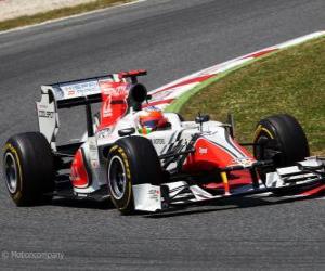 Układanka Narain Karthikeyan - HRT - Barcelona 2011