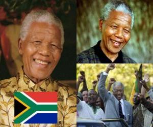 Układanka Nelson Mandela w swoim kraju znany jako Madiba, pierwszy demokratycznie wybrany prezydent RPA w wyborach powszechnych.