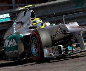 Układanka Nico Rosberg - Mercedes GP - GP Monako 2012 (2 € Clasificado)