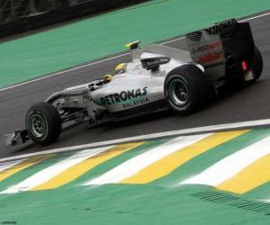 Układanka Nico Rosberg - Mercedes - Interlagos 2010