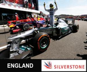 Układanka Nico Rosberg świętuje swoje zwycięstwo w Grand Prix Wielkiej Brytanii w roku 2013