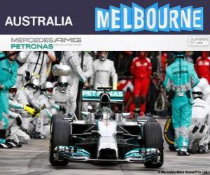 Układanka Nico Rosberg świętuje swoje zwycięstwo w Grand Prix Australii w 2014 roku