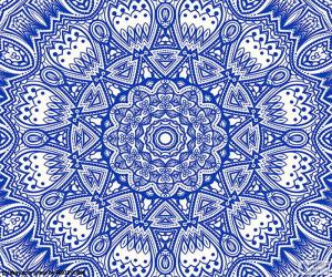 Układanka Niebieski Kwiat mandala