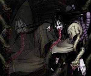 Układanka Ninja Orochimaru z wężami, jako część jego ciała po różnych modyfikacji