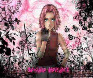 Układanka Ninja Sakura Haruno jest jedyną kobietą w 7 Grupa zespół