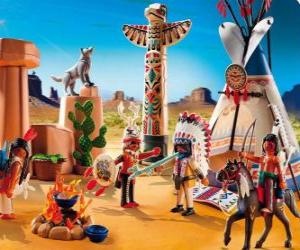 Układanka Obóz Indian Playmobil