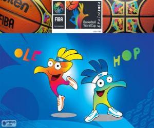 Układanka Ole i Hop, maskotki Mistrzostwa Świata w Koszykówce 2014