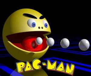 Układanka Pac-Man piłki jedzenia z logo