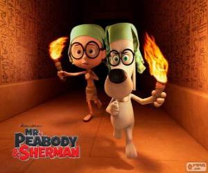 Układanka Pan Peabody i Sherman w jednym z ich przygody w Egipcie