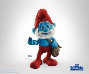 Układanka Papa Smerf jest najstarszym i przywódca Smurf Village - Smerfy, film -