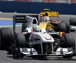 Układanka Pedro de la Rosa - Sauber - Valencia 2010