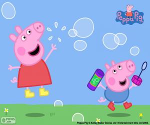 Układanka Peppa Pig i baniek mydlanych