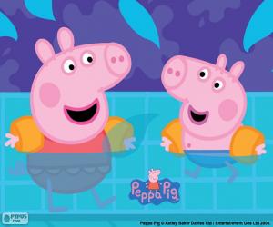 Układanka Peppa Pig idzie pływanie