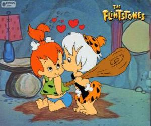 Układanka Piękne dzieci Pebbles Flintstone i Bam Bam Rubble