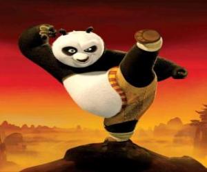 Układanka Po, gigant fan Kung Fu Panda, szkoleń, aby stać się mistrzem wojownik