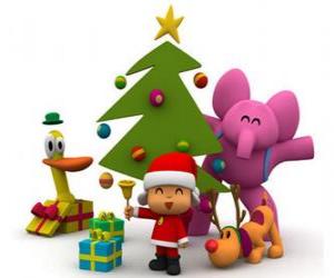 Układanka Pocoyo i jego przyjaciół na Boże Narodzenie