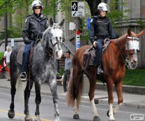 Układanka Policjanci na koniach