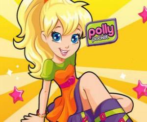Układanka Polly siedzi na podłodze, głównym bohaterem Polly Pocket