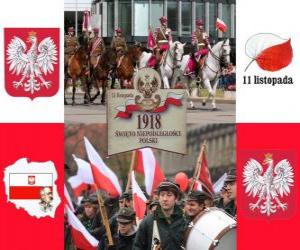 Układanka Polska święta narodowego, 11 listopada. Obchody niepodległości w 1918 roku Polska