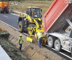 Układanka Pracownicy zatrudnieni na autostradzie