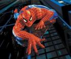 Spiderman wspinaczki budynku z jego supermocarstwa przystępujących do prawie wszystkich powierzchni