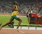 Usain Bolt zawodnik na mecie