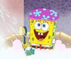 SpongeBob pod prysznicem
