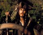 Captain Pirat na czele swojej łodzi