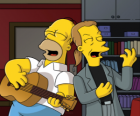 Homer Simpson śpiewa z przyjacielem
