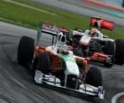 Adrian Sutil, podczas wyścigu w Sepang 2010, Force India