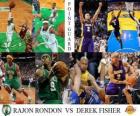 Finały NBA 2009-10, Rozgrywający, Rondon Rajon (Celtics) vs Derek Fisher (Lakers)