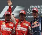 Fernando Alonso, Felipe Massa, Sebastian Vettel, Hockenheim, Grand Prix Niemiec (2010) (1., 2. i 3. Ogłoszenia)