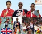 Mo Farah 5000m mistrz, Jezus Hiszpanii i Hayle Ibrahimov (2 i 3) z Barcelona Mistrzostwa Europy w Lekkoatletyce 2010